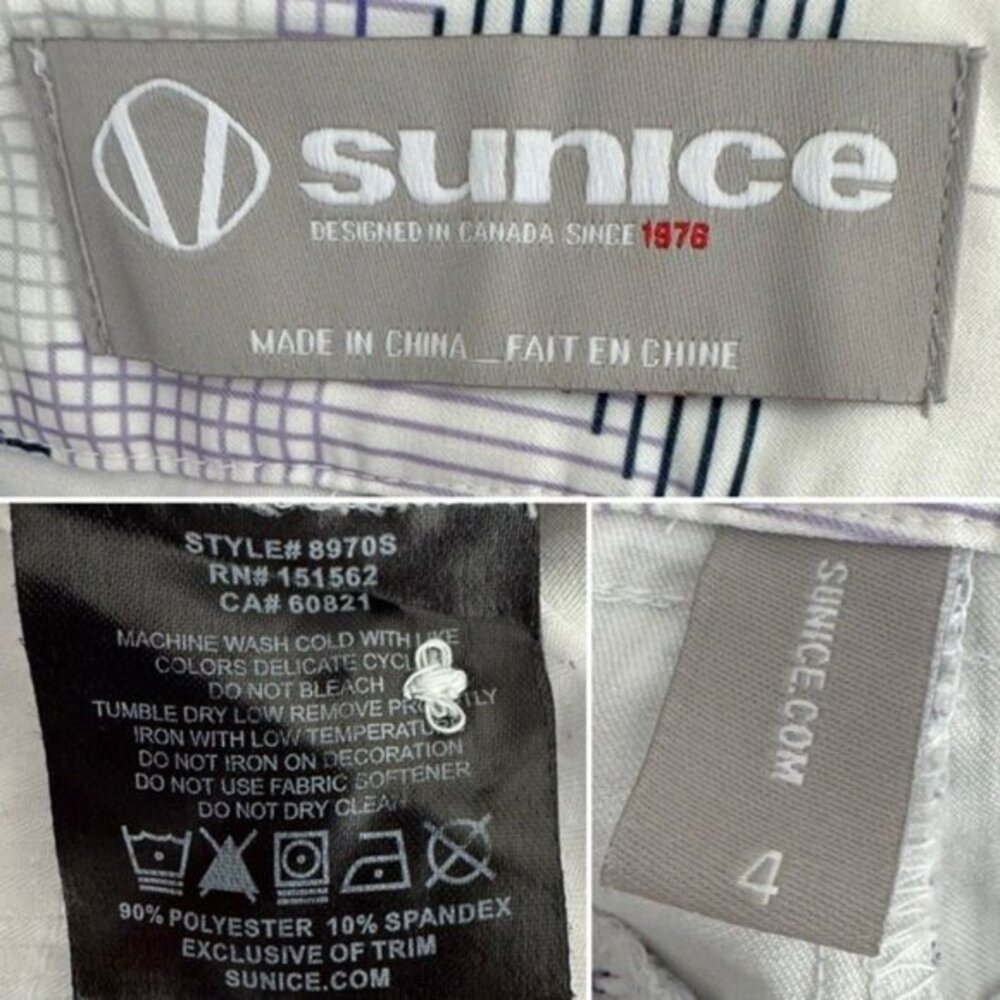 Sunice purple white golf bermuda athletic shorts 4 - Picture 8 of 9